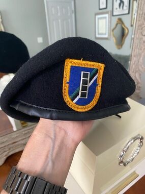 Vintage Special Ops Military Airborne Division Black Beret